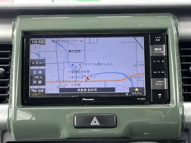 スズキ ハスラー G 奈良県 2019(令1)年 4.4万km クールカーキパールメタリック/ホワイト2トーンルーフ Ｐｌｏｎｅｅｒナビ（AVIC-RWS901）/（ＴＶ／ＢＴ／ＣＤ／ＤＶＤ）/衝突軽減システム/レーンキープアシスト/前席シートヒーター/横滑り防止/アイドリングストップ/前方ドライブレコーダー/電動格納ミラー/ステアリングスイッチ/ＥＴＣ/純正15インチAW