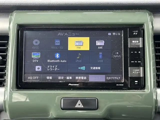 スズキ ハスラー G 奈良県 2019(令1)年 4.4万km クールカーキパールメタリック/ホワイト2トーンルーフ Ｐｌｏｎｅｅｒナビ（AVIC-RWS901）/（ＴＶ／ＢＴ／ＣＤ／ＤＶＤ）/衝突軽減システム/レーンキープアシスト/前席シートヒーター/横滑り防止/アイドリングストップ/前方ドライブレコーダー/電動格納ミラー/ステアリングスイッチ/ＥＴＣ/純正15インチAW