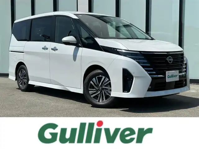 日産 セレナ e－パワー ハイウェイスター V 大阪府 2025(令7)年 0.1万km未満 プリズムホワイト 純正ナビ /  フルセグTV /BT/USB/アラウンドビューモニター /プロパイロット /ETC2.0 /前後ドライブレコーダー /スマートルームミラー /両側電動パワースライドドア /前後コーナーセンサー/追従走行有りクルーズコントロール/純正フロアマット/純正16インチアルミホイール/横滑り防止装置/衝突軽減システム/カーテンエアバック/オートマチックハイビーム/LED