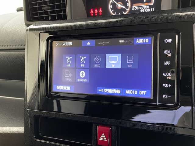 トヨタ ルーミー G 栃木県 2021(令3)年 1.8万km ファイアークォーツレッドM 純正ナビ/AM/FM/Bluetooth/フルセグTV/DVD再生/バックカメラ/前後コーナーセンサー/衝突軽減システム/LEDヘッドライト/オートライト/両側パワースライドドア/シートヒーター/アイドリングストップ/USBポート/ステアリングスイッチ/スマートキー/プッシュスタート/ビルドインETC/スペアスマートキー