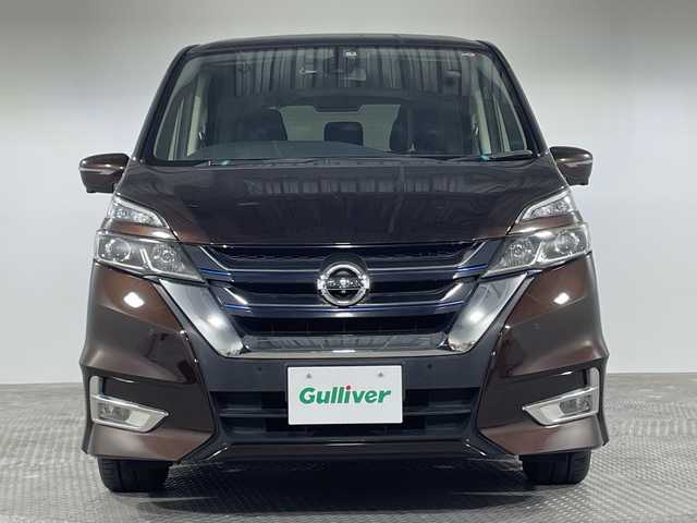 日産 セレナ ハイウェイスター Vセレクション 神奈川県 2017(平29)年 6.5万km インペリアルアンバーP 純正９インチナビ（MM517D-L）/(CD/DVD/BD/BT/フルセグ)/アラウンドビューモニター/純正フリップダウンモニター　/両側パワースライドドア　/ビルトインＥＴＣ　/純正アルミホイール/アイドリングストップ　/スマートキー　/オートライト　/ＬＥＤヘッドライト　/社外前方ドライブレコーダー　/純正１６インチAW/シートリフター/ドアバイザー/社外フロアマット/Wエアバッグ/ABS