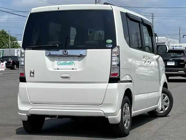 ホンダ Ｎ ＢＯＸ G Lパッケージ 道央・札幌 2012(平24)年 7.4万km プレミアムホワイトパール ４WD/純正ディーラーOPナビ/CD/DVD/SD/USB/ワンセグ/横滑り防止装置/ECONモード/片側パワースライドドア/ステアリングリモコン/プッシュスタート/スマートキー/ハロゲンヘッドライト/電動格納ミラー/ヒーテッドドアミラー/純正フロアマット/ドアバイザー