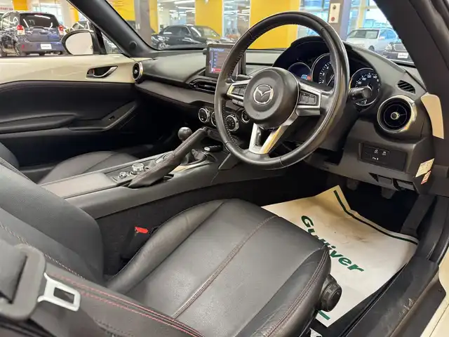 マツダ ロードスター S レザーパッケージ 群馬県 2019(令1)年 2.4万km スノーフレイクホワイトパールマイカ スマートシティブレーキサポート/純正ナビ/　　CD/DVD/BT/フルセグ/USB/AUX/クルーズコントロール/LEDオートライト/レザーシート/前席シートヒーター/純正16インチAW/バックソナー/ドライブレコーダー/ブラインドスポットモニター/レーンアシスト/ステアリングスイッチ/横滑り防止装置/スマートキー/ビルトインETC