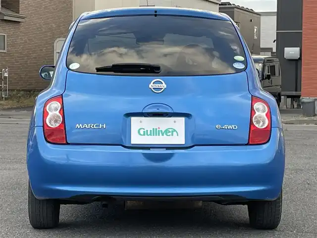 日産 マーチ 14E FOUR 道央・札幌 2010(平22)年 12.2万km パシフィックブルー ４WD/社外メモリーナビ/CD/DVD/BT/フルセグ/ABS/スマートキー/キーレスエントリー/ハロゲンヘッドライト/オートライト/電動格納ミラー/ライトレベライザー/純正フロアマット/ドアバイザー