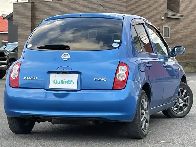 日産 マーチ 14E FOUR 道央・札幌 2010(平22)年 12.2万km パシフィックブルー ４WD/社外メモリーナビ/CD/DVD/BT/フルセグ/ABS/スマートキー/キーレスエントリー/ハロゲンヘッドライト/オートライト/電動格納ミラー/ライトレベライザー/純正フロアマット/ドアバイザー