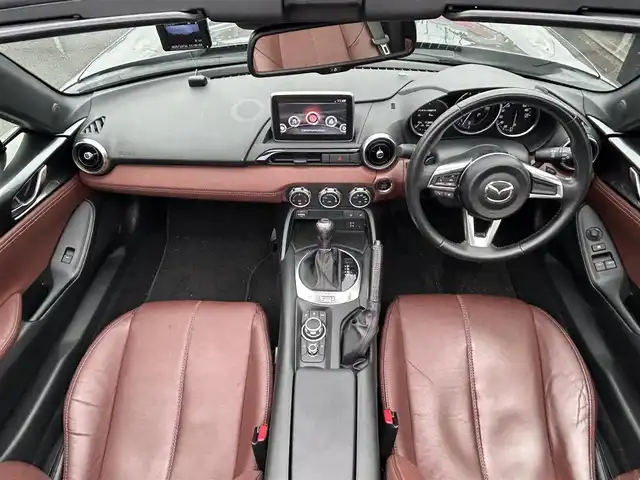 マツダ ロードスター ＲＦ VS 広島県 2016(平28)年 11.3万km マシーングレープレミアムM レッドキャリパー/BOSEサウンド/純正メモリナビ/　（フルセグ/USB/Bluetooth/CD/DVD/AM/FM）/ブラインドスポットモニター/バックカメラ/ドライブレコーダー/ETC/純正17インチアルミホイール/前席シートヒーター/本革シート/パドルシフト/車線逸脱防止装置/横滑り防止装置/純正フロアマット/LEDヘッドライト（AUTO機能付き）/プッシュスタート/スマートキー/保証書/取扱説明書