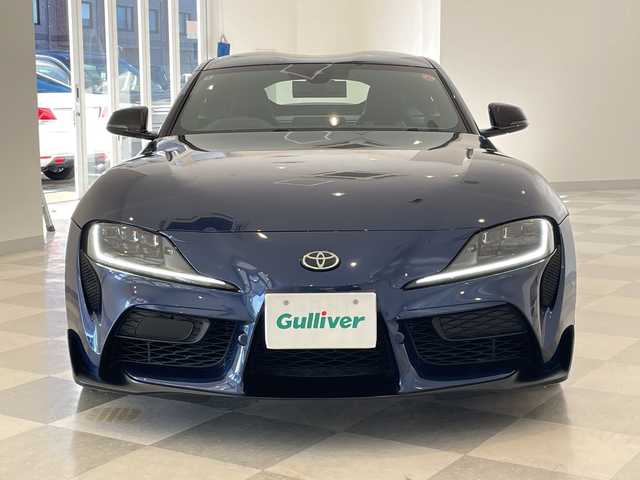 トヨタ スープラ RZ 福井県 2020(令2)年 0.9万km ディープブルーメタリック ワンオーナー/JBLサウンドシステム/純正8.8インチHDDナビ/フルセグTV/BT/USB/HDD/バックカメラ/セーフティセンス/・プリクラッシュセーフティ/・レーンディパーチャーアラート/・レーダークルーズコントロール/・ブラインドスポットモニター/・アダプティブハイビームシステム/・リヤクロストラフィックアラート/・クリアランスソナー/ETC/パワーシート/レザーシート/シートヒーター/LEDヘッドライト/オートライト/LEDリヤフォグ・バックアップランプ/革巻きステアリング/純正19インチアルミホイール/プッシュスタート/スマートキー/MTモード付AT/パドルシフト
