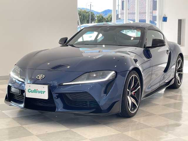 トヨタ スープラ RZ 福井県 2020(令2)年 0.9万km ディープブルーメタリック ワンオーナー/JBLサウンドシステム/純正8.8インチHDDナビ/フルセグTV/BT/USB/HDD/バックカメラ/セーフティセンス/・プリクラッシュセーフティ/・レーンディパーチャーアラート/・レーダークルーズコントロール/・ブラインドスポットモニター/・アダプティブハイビームシステム/・リヤクロストラフィックアラート/・クリアランスソナー/ETC/パワーシート/レザーシート/シートヒーター/LEDヘッドライト/オートライト/LEDリヤフォグ・バックアップランプ/革巻きステアリング/純正19インチアルミホイール/プッシュスタート/スマートキー/MTモード付AT/パドルシフト