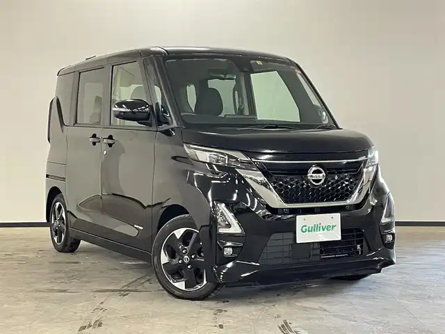 日産 ルークス HWS X プロパイロットED 長崎県 2022(令4)年 2.9万km ブラック 社外7インチナビ　（CN-RE07WD）/　フルセグTV　CD/DVD/SD/Bluetooth/プロパイロット/プッシュスタート/バックカメラ/アラウンドビューモニター/ETC/アイドリングストップ/両側パワースライドドア/ハンズフリースライドドア/ステアリングスイッチ/クルーズコントロール/スマートキー/電動格納ミラー/純正14インチAW