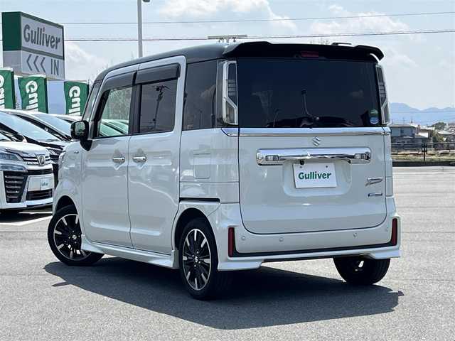スズキ スペーシア カスタム HYBRID XS ターボ 奈良県 2018(平30)年 5.8万km ピュアホワイトパール/ブラック2トーン 社外SDナビ　/フルセグ　/DVD再生　/Bluetooth　/バックカメラ　/ドライブレコーダー　/クルーズコントロール　/両側パワースライドドア　/ハーフレザーシート/社外フロアマット　/D席シートヒーター　/純正アルミホイール/オートLEDライト/衝突被害軽減ブレーキ/横滑り防止装置/車線逸脱警報/スペアキー1本/取扱説明書/保証書