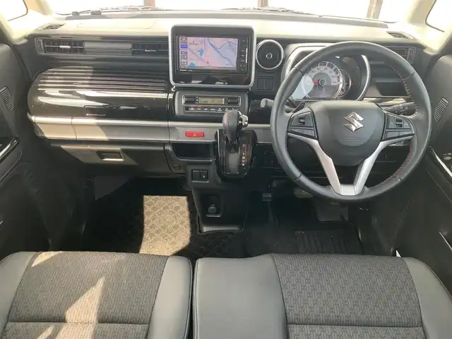 スズキ スペーシア カスタム HYBRID XS ターボ 大阪府 2018(平30)年 5.2万km ピュアホワイトP 社外ナビ/  フルセグTV/CD/DVD/Bluetooth/衝突軽減/バックモニター/シートヒーター/スマートルームミラー/両側パワースライドドア/パドルシフト/前後ドライブレコーダー/プッシュスタート/スマートキー/ハーフレザー/ＥＴＣ