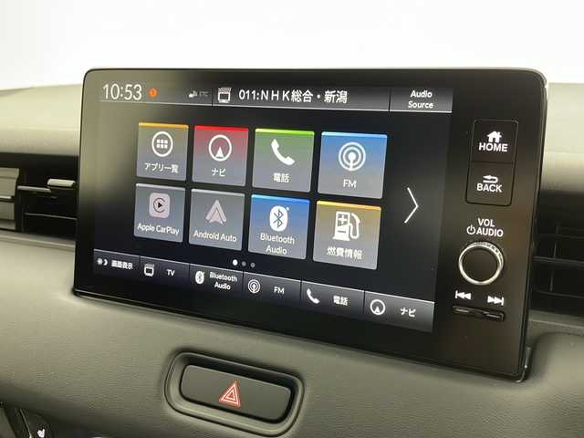 ホンダ ヴェゼル ハイブリッド e:HEV Z 新潟県 2025(令7)年 0.1万km未満 クリスタルブラックパール 純正メモリナビ（Bluetooth・USB）/バックカメラ　/フルセグ　/ハーフレザーシート　/前席シートヒーター　/電動リアゲート/４WD/純正フロントグリル積載（ベルリナブラック×クロームメッキ）/パーキングアシスト/ホンダセンシング　/レーンキープアシスト　/ヒルディセントコントロール　/前後コーナーセンサー/純正ＥＴＣ２．０　/ホンダコネクト　/ＬＥＤオートライト/オートマチックハイビーム/フロントワイパーデアイサー/ステアリングヒーター/ワイヤレス充電器/純正１８インチアルミホイール/保証書/取扱説明書/スマートキー/スペアキー