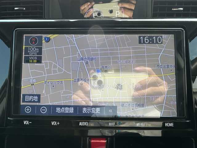 トヨタ ルーミー カスタムG－T 島根県 2022(令4)年 4.5万km パールホワイトⅢ 純正９インチSDナビ　/全方位/バックカメラ　/フルセグTV・ＤＶＤ再生・Ｂｌｕｅｔｏｏｔｈ　/モデリスタフルエアロ　/両側パワースライドドア/前後ドラレコ　/ビルトインＥＴＣ　/前席シートヒーター　/電子パーキングブレーキ/（オートホールド機能付）/レーダークルーズコントロール/衝突軽減ブレーキ/レーンアシスト/アイドリングストップ/純正フロアマット