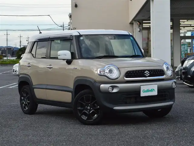 スズキ クロスビー HYBRID MZ 栃木県 2018(平30)年 5.3万km キャラバンアイボリーパールメタリック/ホワイト 2トーンルーフ ワンオーナー/全方位モニター/スズキセーフティサポート/　・デュアルセンサーブレーキサポート/　・前後誤発進抑制機能/　・車線逸脱警報/　・ふらつき警報/　・先行車発進お知らせ/　・リヤパーキングセンサー/　・後退時ブレーキサポート/純正SDナビ/[フルセグ/AM/FM/CD/DVD/BT/SD/USB]/ETC/前席シートヒーター/クルーズコントロール/LEDヘッドライト/フォグランプ/オートライト/パドルシフト/ステアスイッチ/新車保証書