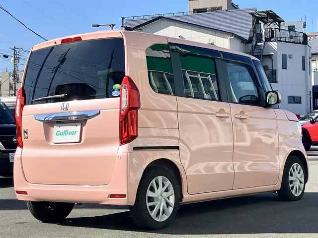 ホンダ Ｎ ＢＯＸ G EX ホンダセンシング 静岡県 2018(平30)年 4.9万km プレミアムピンクP エンジンスタートボタン/パワーステアリング/パワーウィンドウ/アイドリングストップ/オートエアコン/レーダークルーズコントロール/スマートキー/USB入力端子/純正ETC/バックカメラ/純正ナビ（CD/DVD/BT/フルセグ）/ドライブレコーダー前後/ウォークスルー/純正フロアマット/布シート/両側パワースライドドア/ABS/横滑り防止装置/コーナーセンサー/レーンキープアシスト/オートライト/オートマチックハイビーム/LEDヘッドライト/W+サイドエアバッグ/衝突軽減システム/カーテンエアバッグ/合皮シートカバー/大型ルーフコンソール
