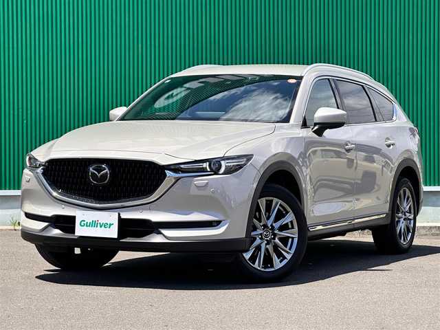 マツダ ＣＸ－８ XD Lパッケージ 宮城県 2021(令3)年 6.9万km プラチナクォーツメタリック オフロードトラクションアシスト/アドバンスドスマートシティブレーキサポート/ブラインドスポットモニタリング/パーキングセンサー（フロント/リア）/レーダークルーズコントロール/スマートブレーキサポート/レーンキープアシストシステム/車線逸脱警報システム/ドライバーアテンションアラート/アダプティブLEDヘッドランプ/アクティブドライビングディスプレイ/360度ビューモニター/マツダコネクトナビ（10.25インチセンターディスプレイ）/・フルセグTV/・Bluetooth/・USB/ETC/ドライブレコーダー/ハンズフリーパワーバックドア/本革シート/パワーシート（運転席メモリー機能付）/シートヒーター（前席/2列目）/シートベンチレーション（前席）/革巻きステアリング/ステアリングヒーター/電動パーキングブレーキ/ブレーキホールド/LEDヘッドランプ/フォグランプ/オートライト/スマートキー＆プッシュスタート/電動格納ミラー/ルーフレール/純正19インチAW/フロアマット/W/サイド/カーテンエアバッグ