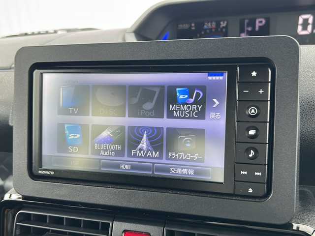 ダイハツ タント カスタム X スタイルセレクション 愛媛県 2021(令3)年 2.8万km レーザーブルークリスタルシャイン 社外SDナビ/ETC/両側パワースライドドア/純正ドライブレコーダー前のみ/純正フロアマット/純正１４インチAW/コーナーセンサー前後/ハーフレザー/前席シートヒーター/Bluetooth/スマートキー/スペアキー/レーンキープアシスト/オートLEDヘッドライト/横滑り防止/衝突被害軽減システム/アイドリングストップ/プッシュスタート