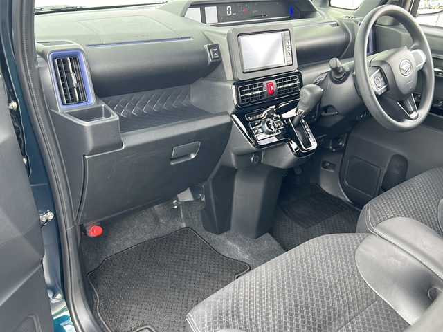 ダイハツ タント カスタム X スタイルセレクション 愛媛県 2021(令3)年 2.8万km レーザーブルークリスタルシャイン 社外SDナビ/ETC/両側パワースライドドア/純正ドライブレコーダー前のみ/純正フロアマット/純正１４インチAW/コーナーセンサー前後/ハーフレザー/前席シートヒーター/Bluetooth/スマートキー/スペアキー/レーンキープアシスト/オートLEDヘッドライト/横滑り防止/衝突被害軽減システム/アイドリングストップ/プッシュスタート