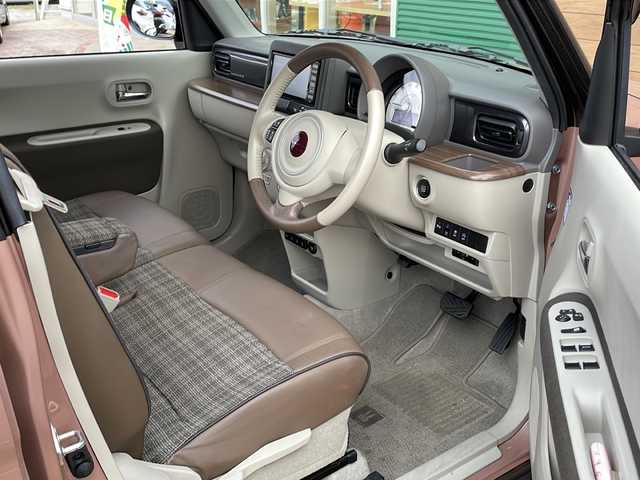 スズキ ラパン ＬＣ X 佐賀県 2023(令5)年 1.1万km テラコッタピンクメタリック/アーバンブラウン 2トーン エンジンスタートボタン/保証書/取扱説明書/記録簿/ワンオーナー/アイドリングストップ/スマートキー/スペアキー有/Bluetooth接続/CD/TV/社外ナビ/前後ドライブレコーダー/ベンチシート/純正フロアマット/前席シートヒーター/ABS/前後コーナーセンサー/LEDライト/レーンキープアシスト/盗難防止装置/オートライト/Wエアバッグ/衝突被害軽減システム/ステアリングスイッチ/クリアランスソナー/電格ウィンカーミラー