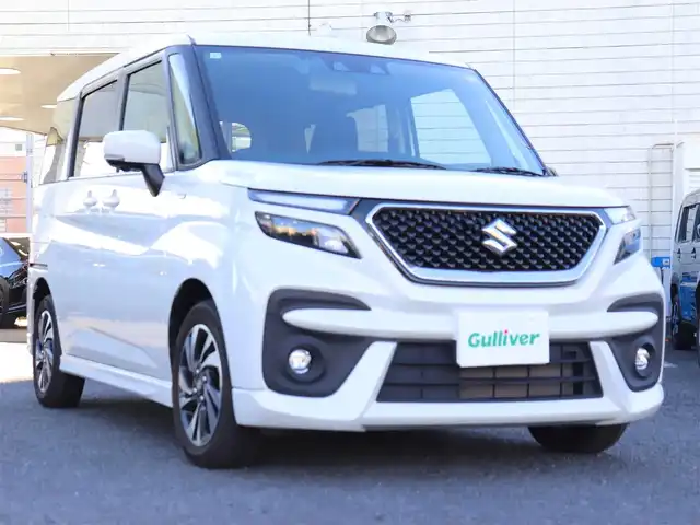 スズキ ソリオ バンディット HV MV 神奈川県 2023(令5)年 0.8万km ピュアホワイトP 純正メモリナビ/フルセグテレビ/全方位カメラ/Bluetooth/アダプティブクルーズ/スズキセーフティサポート/両側パワースライドドア/プッシュスタート/ドライブレコーダー/ETC/前関シートヒーター/LEDヘッドライト/保証書/取説/記録(R.7)/スペアスマートキー