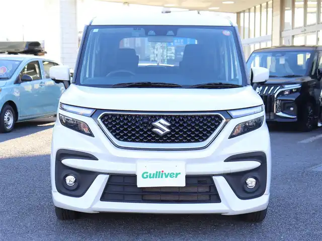 スズキ ソリオ バンディット HV MV 神奈川県 2023(令5)年 0.8万km ピュアホワイトP 純正メモリナビ/フルセグテレビ/全方位カメラ/Bluetooth/アダプティブクルーズ/スズキセーフティサポート/両側パワースライドドア/プッシュスタート/ドライブレコーダー/ETC/前関シートヒーター/LEDヘッドライト/保証書/取説/記録(R.7)/スペアスマートキー