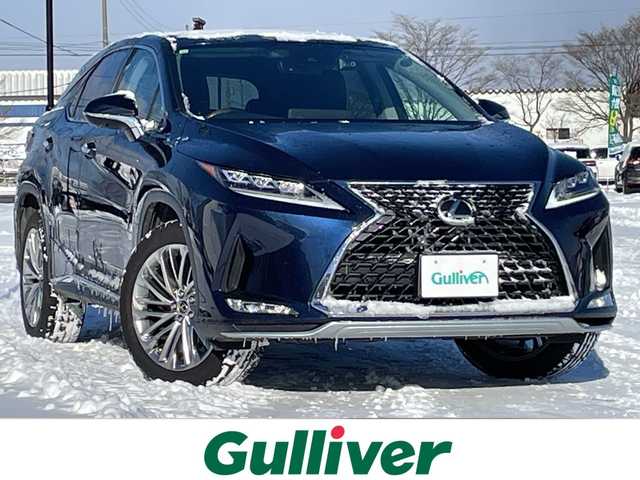 レクサス ＲＸ 300 バージョンL 道央・札幌 2020(令2)年 9.2万km ディープブルーマイカ ４WD/純正メーカーナビ/CD/DVD/BT/フルセグ/プリクラッシュセーフティ/横滑り防止装置/レーダークルーズコントロール/レーンキープアシスト/クリアランスソナー/ブラインドスポットモニター/パーキングサポートアラート/パーキングサポートブレーキ/ロードサインアシスト/ヘッドアップディスプレイ/パノラミックビューモニター/ビルトインETC2.0/ドライブレコーダー/アイドリングストップ/DRIVEMODE切替/パワーバックドア/全席パワーシート/前席メモリーシート/全席シートヒーター/前席エアシート/レザーシート/革巻きウッドコンビステアリング/ステアリングリモコン/パドルシフト/ハンドルヒーター/AC100V/電動パーキング/ブレーキホールド/MTモード付AT/センターデフロック/自動防眩ミラー/プッシュスタート/スマートキー/３眼LEDヘッドライト/オートライト/オートハイビーム/フォグランプ/電動格納ミラー/ヒーテッドドアミラー/ウィンカーミラー/純正フロアマット/純正エンジンスターター
