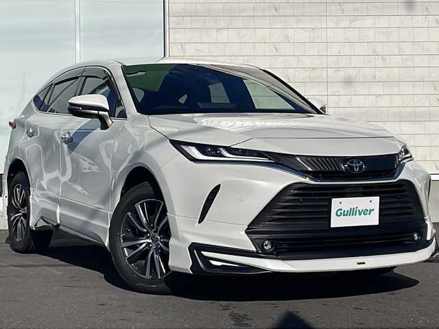 トヨタ ハリアー G 岩手県 2020(令2)年 2.2万km ホワイトパールクリスタルシャイン トヨタセーフティセンス/モデリスタエアロ/純正ナビ/　フルセグ/Bluetooth/バックカメラ/ドラレコ一体型デジタルインナーミラー/パワーバックドア/ハーフレザーシート/D席パワーシート/クリアランスソナー/ビルトインETC/LEDヘッドライト/LEDフォグ/革巻きステアリング/ステアリングスイッチ/純正ドアバイザー/純正フロアマット/スマートキー/取扱説明書/保証書