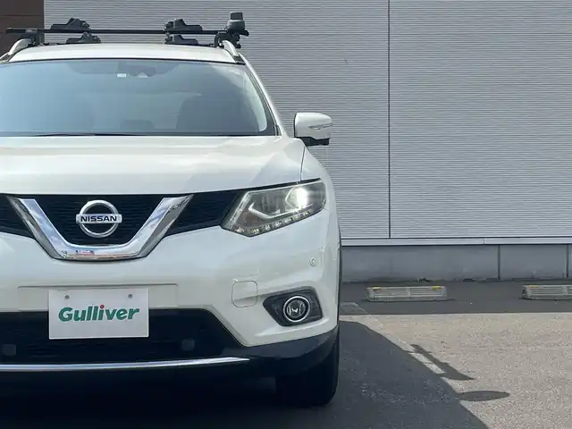 日産 エクストレイル 20X エマージェンシーブレーキ 秋田県 2016(平28)年 7.3万km ブリリアントホワイトパール ４WD/純正ナビ/ワンセグ/全方位カメラ/電動格納ミラー/電動リアゲート/純正フロアマット/アイドリングストップ/プッシュスタート/ダウンヒルアシストコントロール/LEDヘッドライト/オートライト/コーナーセンサー/クルーズコントロール（追従なし）/ルーフレール/ルーフキャリア/衝突軽減システム/ETC/ミラーヒーター/ステアリングスイッチ/オートエアコン/横滑り防止装置/保証書付整備手帳/取扱説明書/記録簿