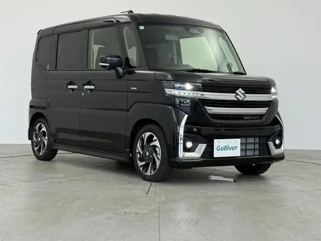 スズキ スペーシア カスタム HYBRID XS ターボ 愛知県 2024(令6)年 0.8万km ブルーイッシュブラックパール3 全方位モニター付9インチナビゲーション/　　・Bluetooth対応/フルセグTV/両側パワースライドドア/ステアリングリモコン/アダプティブクルーズコントロール/パドルシフト/ステアリングヒーター/ヘッドアップディスプレイ/ハーフレザーシート/シートヒーター（運転席/助手席）/後席オットマンシート/デュアルカメラブレーキサポート/車線維持支援機能