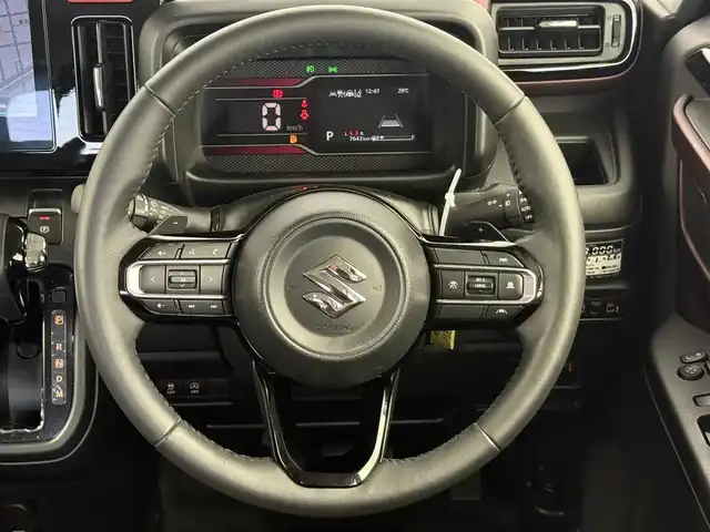スズキ スペーシア カスタム HYBRID XS ターボ 愛知県 2024(令6)年 0.8万km ブルーイッシュブラックパール3 全方位モニター付9インチナビゲーション/　　・Bluetooth対応/フルセグTV/両側パワースライドドア/ステアリングリモコン/アダプティブクルーズコントロール/パドルシフト/ステアリングヒーター/ヘッドアップディスプレイ/ハーフレザーシート/シートヒーター（運転席/助手席）/後席オットマンシート/デュアルカメラブレーキサポート/車線維持支援機能