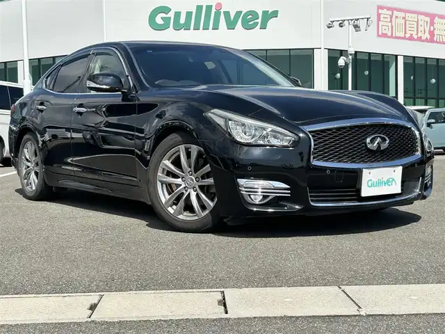 日産 フーガ 250GT 佐賀県 2015(平27)年 8.4万km スーパーブラック /エマージェンシーブレーキ//BCI後退時衝突防止支援システム//DCA:インテリジェントペダル//LDP:車線逸脱防止支援システム//BSI:後側方車両衝突防止支援システム//LDW：車線逸脱警報//BSW：後側方車両検知警報//追従型クルーズコントロール//純正MOPナビ//アラウンドビューカメラー//フルセグTV/DVD/CD/MSV//Bluetooth/USB//ブラックレザーシート//D・N席パワーシート//D席メモリー機能付き//シートヒーター//ベンチレーション//助手席オットマン//スマートキー//スペアキー//取扱説明書//新車保証書