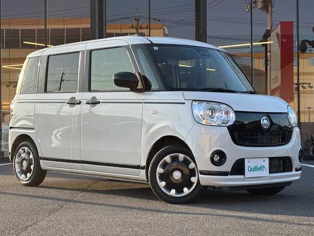 ダイハツ ムーヴ キャンバス G ブラックアクセント VS SAⅢ 宮城県 2021(令3)年 4.5万km パールホワイトⅢ 登録時走行距離44298km/オーディオ/USB/Bluetooth/FM/両側Pスライド/衝突軽減ブレーキ/オートライト/オートハイビーム/横滑り防止装置/アイドリングストップ/プッシュスタート/スマートキー/シートヒーター/純正フロアマット/ベンチシート/ドライブレコーダー/LEDヘッドライト/フォグランプ/コーナーセンサー/電動格納ミラー