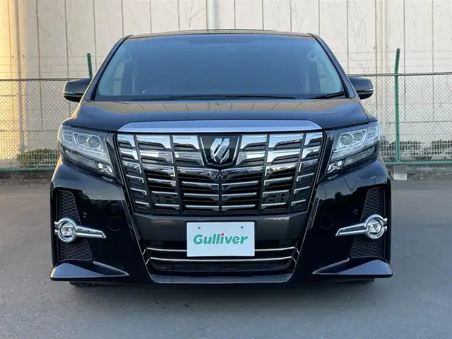 トヨタ アルファード S Cパッケージ 東京都 2015(平27)年 3.3万km ブラック メーカーナビ　/後席モニター　/サンルーフ　/全周囲カメラ　/ＪＢＬサウンド　/電動リアゲート　/両側電動ドア　/ＯＰ革シート　/シート・ハンドルヒーター　/クルコン　/ＡＣ１００Ｖ　/寒冷地仕様　/純正１８インチＡＷ　/ローダウン/禁煙