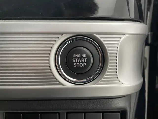 スズキ スペーシア カスタム HYBRID XS 滋賀県 2018(平30)年 5万km ブルーイッシュブラックパール3 禁煙車　/社外7インチナビ/・TV・CD・AM・FM/ETC/両側パワースライド　/衝突軽減ブレーキ　/スペアキー　/シートヒーター　/ハーフレザー　/ビルドインＥＴＣ　/ステアリングスイッチ　/サーキュレーター　/純正フロアマット　/純正アルミホイール/革巻きステアリング/ステアリングスイッチ