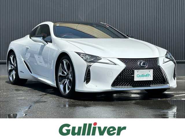 レクサス ＬＣ 500h Lパッケージ 福島県 2017(平29)年 1.1万km ホワイトノーヴァガラスフレーク 純正ナビ/（AM/FM/BT/CD/DVD)/フルセグテレビ/バックモニター/ETC2.0/ガラスルーフ/本革シート/前席パワーシート/ＬＥＤヘッドライト/オートライト/純正ホイール/純正フロアマット/衝突被害軽減ブレーキ/レーンキープアシスト/オートクルーズコントロール/コーナーセンサー/ブラインドスポットモニター/リアクロストラフィックアラート/ヘッドアップディスプレイ/ブレーキホールド/前方ドライブレコーダー/ステアリングリモコン/パドルシフト