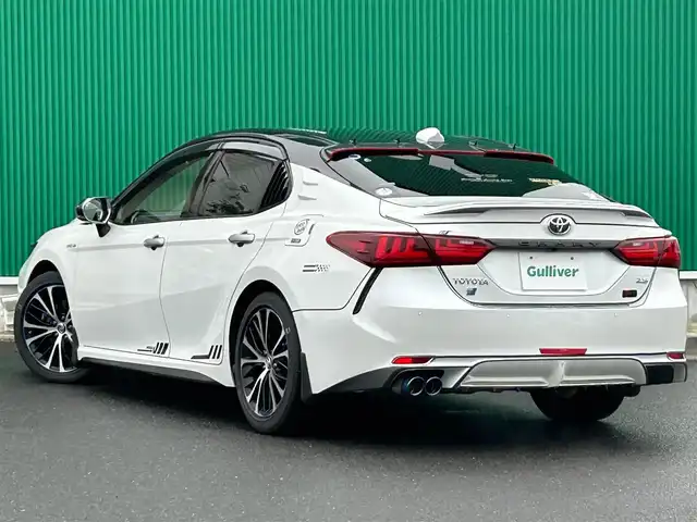 トヨタ カムリ WS 宮城県 2019(令1)年 1.7万km アティチュードブラックマイカ/プラチナホワイトパールマイカ ブラインドスポットモニター/ツートンカラー/・アティチュードブラックルーフ/・アティチュードブラックドアミラー/・ブラックウインドウモール/＝＝＝/セーフティセンス/・プリクラッシュセーフティ/・レーンディパーチャーアラート/・オートマチックハイビーム/・レーダークルーズコントロール/インテリジェントクリアランスソナー/アルパイン9インチナビ（X9Z）/・CD/DVD/・Bluetooth/・フルセグTV/バックカメラ/ビルトインETC/ドライブレコーダー/ハーフレザーシート/パワーシート/革巻きステアリング/パドルシフト/電動パーキングブレーキ/ブレーキホールド/LEDヘッドライト/フォグランプ/オートライト/スマートキー＆プッシュスタート/スペアキー1本/電動格納ミラー/純正18インチAW/社外ヘッドアップディスプレイ/社外テールランプ/トランクスポイラー/ローダウンサス/フロアマット/ドアバイザー/W/サイド/カーテン/ニーエアバッグ/取扱説明書/保証書