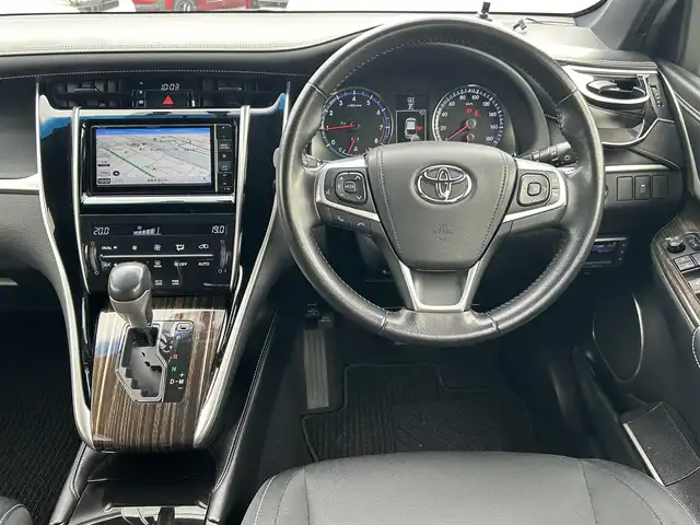 トヨタ ハリアー グランド 福島県 2014(平26)年 6.5万km ホワイトパールクリスタルシャイン ワンオーナー/4WD/サンルーフ/社外メモリナビ/　【ワンセグ/CD/DVD/MSV/SD/BT/HDMI/USB】/バックカメラ/ステアリングリモコン/ドライブレコーダー/ビルトインETC/アイドリングストップ/横滑り防止機能/パーキングアシスト/コーナーセンサー/純正フロアマット/純正ドアバイザー