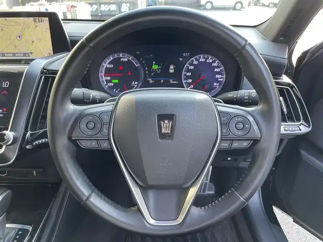 トヨタ クラウン ハイブリッド G 滋賀県 2018(平30)年 12.1万km ブラック 禁煙車/純正ナビ/フルセグテレビ/全方位カメラ/セーフティセンス/・レーンレーシングアシスト/・レーダークルーズコントロール/・プリクラッシュセーフティ/・アダプティブハイビーム/・ロードサインアシスト/・先行車発進告知機能/ブラインドスポットモニター/ヘッドアップディスプレイ/ステアリングヒーター/シートヒーター /3眼LEDヘッドライト/オートライト/プッシュスタート /スマートキー