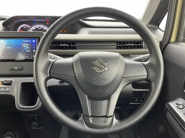 スズキ ワゴンＲ FX 熊本県 2024(令6)年 0.2万km シフォンアイボリーM 禁煙車　/ワンオーナー/５速MT/ディスプレイオーディオ（ＣＤ・ＤＶＤ・ＢＴ・ＡＭ・ＦＭ）/バックカメラ　/後ろのみクリアランスソナー　/運転席シートヒーター　/衝突軽減ブレーキ　/レーンキープアシスト　/横滑り防止　/純正フロアマット/電動格納ミラー/ドアバイザー/プッシュスタート/スマートキー/スペアキー1本/保証書　/取扱説明書