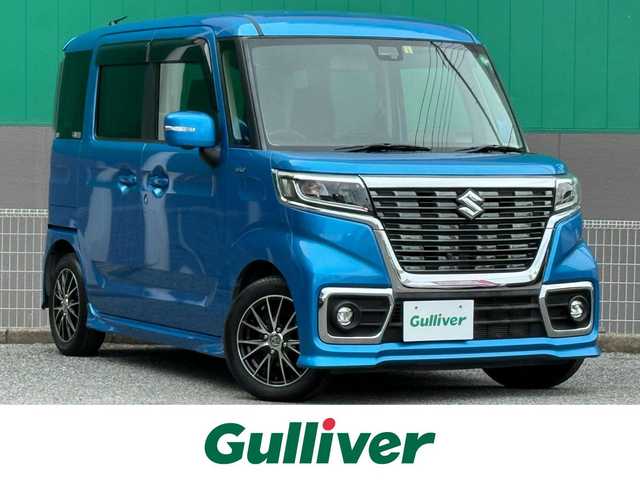 スズキ スペーシア カスタム HYBRID GS 千葉県 2018(平30)年 2.7万km ブリスクブルーM 純正ナビ（CD/DVD/Bluetooth）/スズキセーフティサポート/・デュアルセンサーブレーキサポート/・誤発進抑制機能/・車線逸脱警報/・ふらつき警報/・先行車発進お知らせ機能/・標識認識機能/・後退時ブレーキサポート/・後方誤発進抑制機能/・リヤパーキングセンサー/プッシュスタート/アイドリングストップ/フォグランプ/リヤ席サイドサンシェード/ヘッドアップディスプレイ