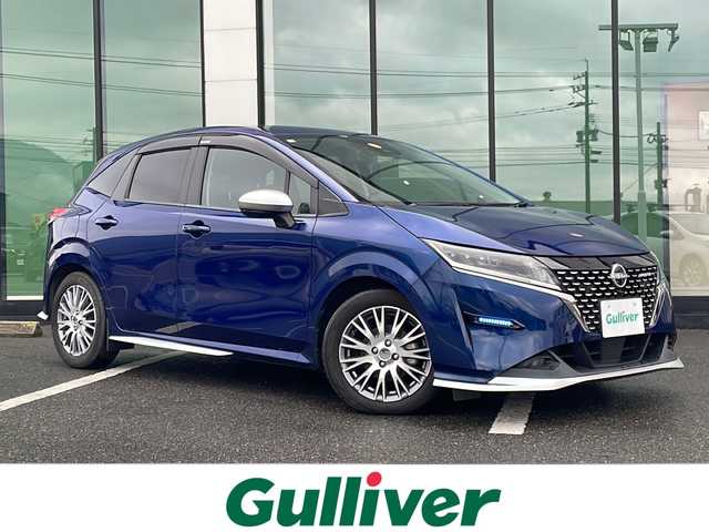 日産 ノート オーテック 福岡県 2021(令3)年 7.4万km オーロラフレアブルーパール 登録時走行距離７３５３１ｋｍ/ＡＵＴＥＣＨエアロ/ＡＵＴＥＣＨ革シート/全方位カメラ/純正ナビ/・フルセグテレビ/・Bluetooth/・ＡＭ／ＦＭ/インテリジェントエマージェンシーブレーキ/ブラインドスポットモニター/レーンキープアシスト/ナビ連動ドライブレコーダー/ＥＴＣ２．０/デジタルインナーミラー/オートライト/ドアバイザー/ＬＥＤヘッドライト