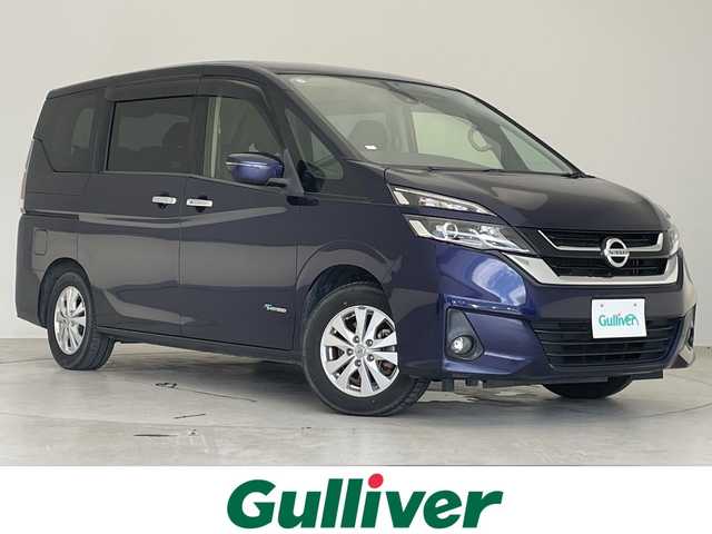 日産 セレナ G 愛知県 2017(平29)年 5.7万km アズライトブルー 純正9型ナビ/フリップダウンモニター/バックカメラ/両側パワースライドドア/ＥＴＣ/アイドリングストップ/LEDヘッドライト/純正アルミホイール/フルセグ/CD DVD/Bluetooth/衝突軽減システム/ステアリングスイッチ/スマートキー/プッシュスタート