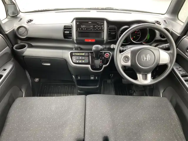ホンダ Ｎ ＢＯＸ SSパッケージ 鳥取県 2015(平27)年 5.4万km プレミアムホワイトパール 4・W・D/ワンオーナー/社外ナビ/フルセグ/DVD/CD/BT/前席シートヒーター/両側パワースライドドア/衝突被害軽減システム/純正14インチアルミホイール/プッシュエンジンスタート/アイドリングストップ/純正フロアマット/ドアバイザー/スマートキー×２