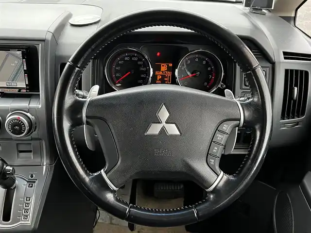 三菱 デリカＤ：５ G－Power package 道央・札幌 2007(平19)年 15万km ディープブラックマイカ ４WD/社外HDDナビ/AM/FM/DVD/CD/アクティブスタビリティコントロール/クルーズコントロール/バックカメラ/ドライブレコーダー/片側パワースライドドア/革巻きステアリング/パドルシフト/MTモード付AT/スマートキー/ハロゲンヘッドライト/オートライト/フォグランプ/電動格納ミラー/ウィンカーミラー/純正フロアマット/ドアバイザー/レーダー探知機