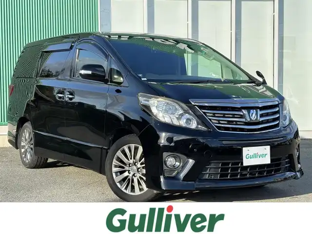 トヨタ アルファード 240S タイプゴールド 福岡県 2012(平24)年 6.5万km 黒 ALPINE10.2型フリップダウンモニター/ALPINE9型ナビ（BT/フルセグ/DISC)/Bカメラ/両側パワースライドドア/電動リアゲート/クルーズコントロール/LEDヘッドライト/オートライト/ハーフレザーシート/純正18インチAW/ステアリングスイッチ/ドライブレコーダー/横滑り防止装置/コーナーセンサー/盗難防止装置/スマートキー/ETC