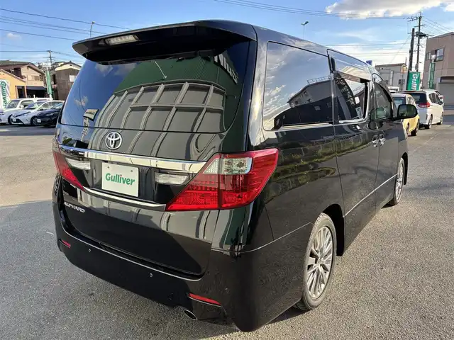 トヨタ アルファード 240S タイプゴールド 福岡県 2012(平24)年 6.5万km 黒 ALPINE10.2型フリップダウンモニター/ALPINE9型ナビ（BT/フルセグ/DISC)/Bカメラ/両側パワースライドドア/電動リアゲート/クルーズコントロール/LEDヘッドライト/オートライト/ハーフレザーシート/純正18インチAW/ステアリングスイッチ/ドライブレコーダー/横滑り防止装置/コーナーセンサー/盗難防止装置/スマートキー/ETC