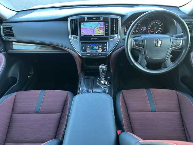 トヨタ クラウン アスリート S 群馬県 2015(平27)年 2.5万km ホワイトパールクリスタルシャイン ワンオーナー/社外SDナビ/　(AM/FM/DISC/SD/BT/TV)/バックカメラ/クルーズコントロール/ETC/HIDヘッドライト/LEDフォグライト/社外マフラーカッター/純正フロアマット/純正ドアバイザー/ドアミラーヒーター/革巻きステアリング/D/N側パワーシート/電動格納ミラー/保証書/スペアキー