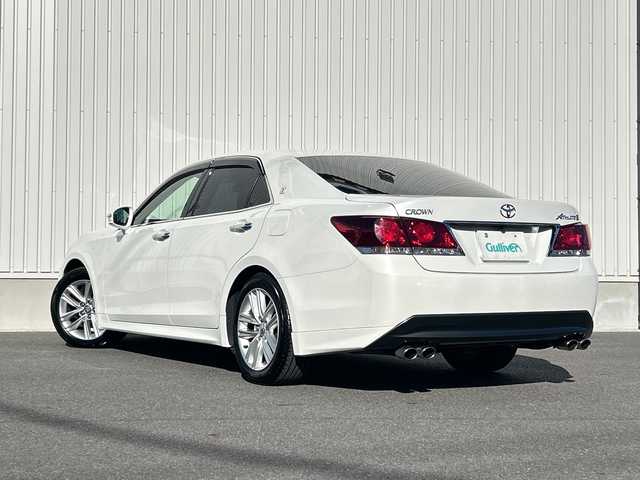 トヨタ クラウン アスリート S 群馬県 2015(平27)年 2.5万km ホワイトパールクリスタルシャイン ワンオーナー/社外SDナビ/　(AM/FM/DISC/SD/BT/TV)/バックカメラ/クルーズコントロール/ETC/HIDヘッドライト/LEDフォグライト/社外マフラーカッター/純正フロアマット/純正ドアバイザー/ドアミラーヒーター/革巻きステアリング/D/N側パワーシート/電動格納ミラー/保証書/スペアキー