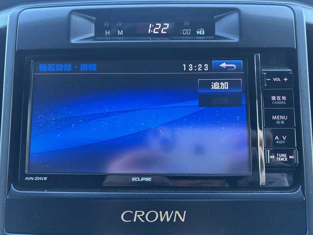 トヨタ クラウン アスリート S 群馬県 2015(平27)年 2.5万km ホワイトパールクリスタルシャイン ワンオーナー/社外SDナビ/　(AM/FM/DISC/SD/BT/TV)/バックカメラ/クルーズコントロール/ETC/HIDヘッドライト/LEDフォグライト/社外マフラーカッター/純正フロアマット/純正ドアバイザー/ドアミラーヒーター/革巻きステアリング/D/N側パワーシート/電動格納ミラー/保証書/スペアキー