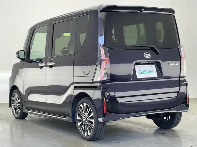ダイハツ タント カスタム RS 愛知県 2022(令4)年 1.8万km クールバイオレットクリスタルシャイン 純正９型ディスプレイ　フルセグＴＶ　ＨＤＭＩ　カープレイ対応　ハーフレザー　シートヒーター　バックカメラ　両側パワースライドドア　スマアシIII　衝突軽減　コーナーセンサー　ＬＥＤライト　フォグランプ　オートハイビーム　車線逸脱　電動パーキングブレーキ　禁煙車